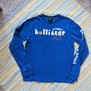 Vintage Blue Hollister Huntington Beach long sleeve logo shirt Small